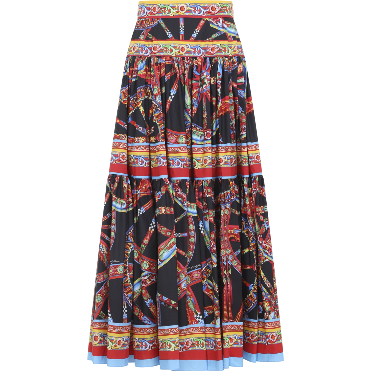 Dolce & Gabbana Popeline Midi Carretto Skirt