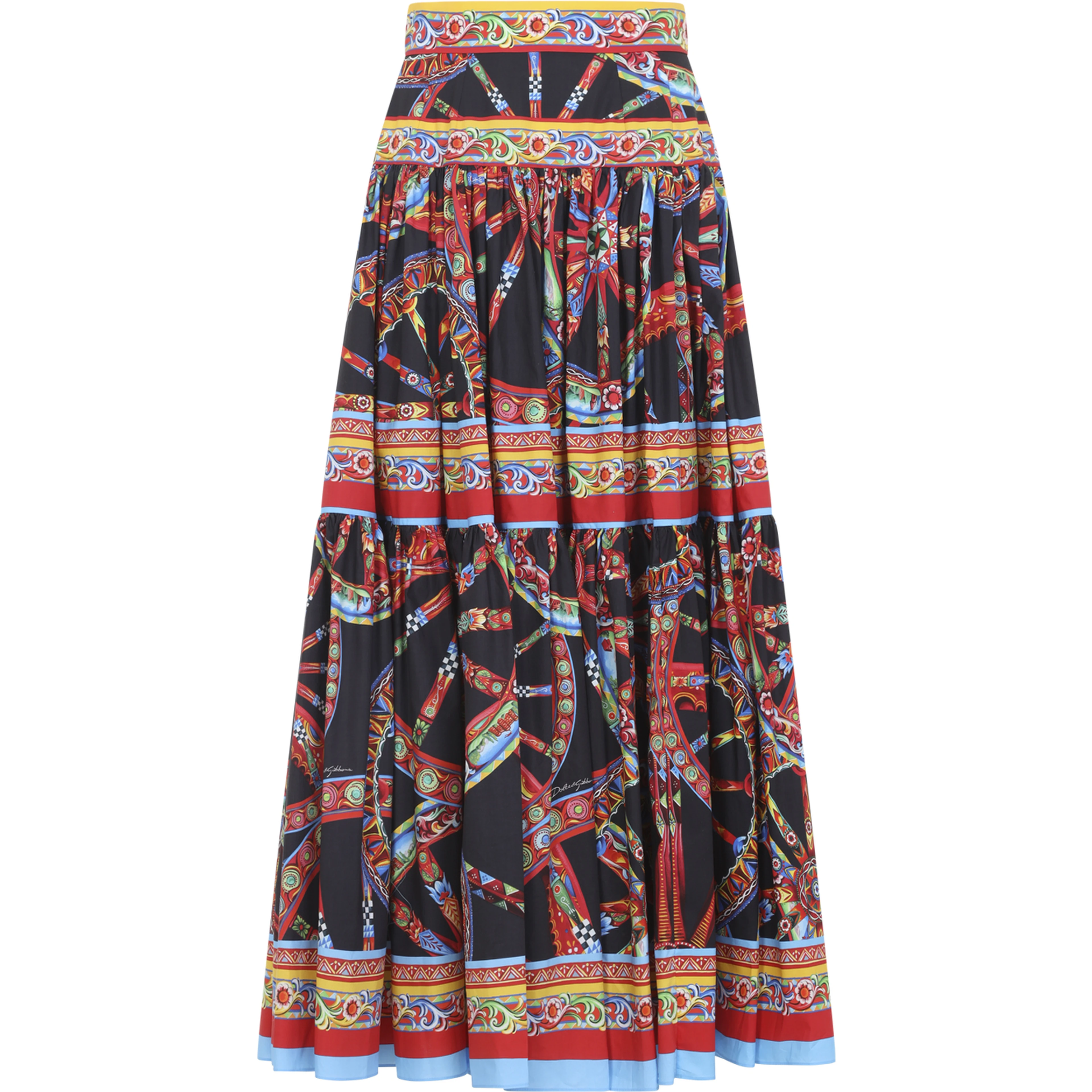 Dolce & Gabbana Popeline Midi Carretto Skirt