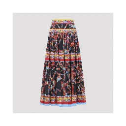 Dolce & Gabbana Popeline Midi Carretto Skirt