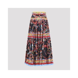 Dolce & Gabbana Popeline Midi Carretto Skirt