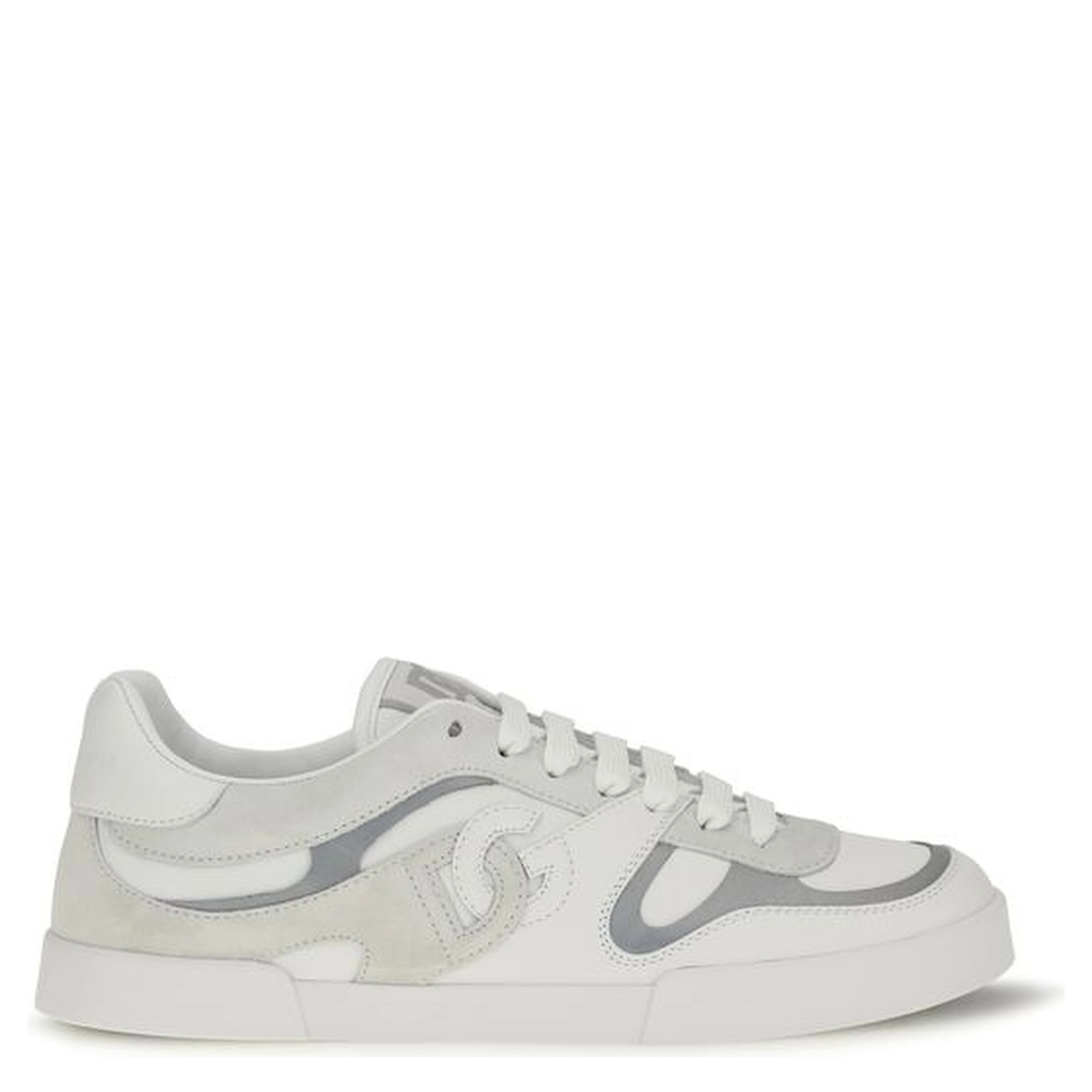 White Calf Leather Bos Taurus Low Top Sneakers