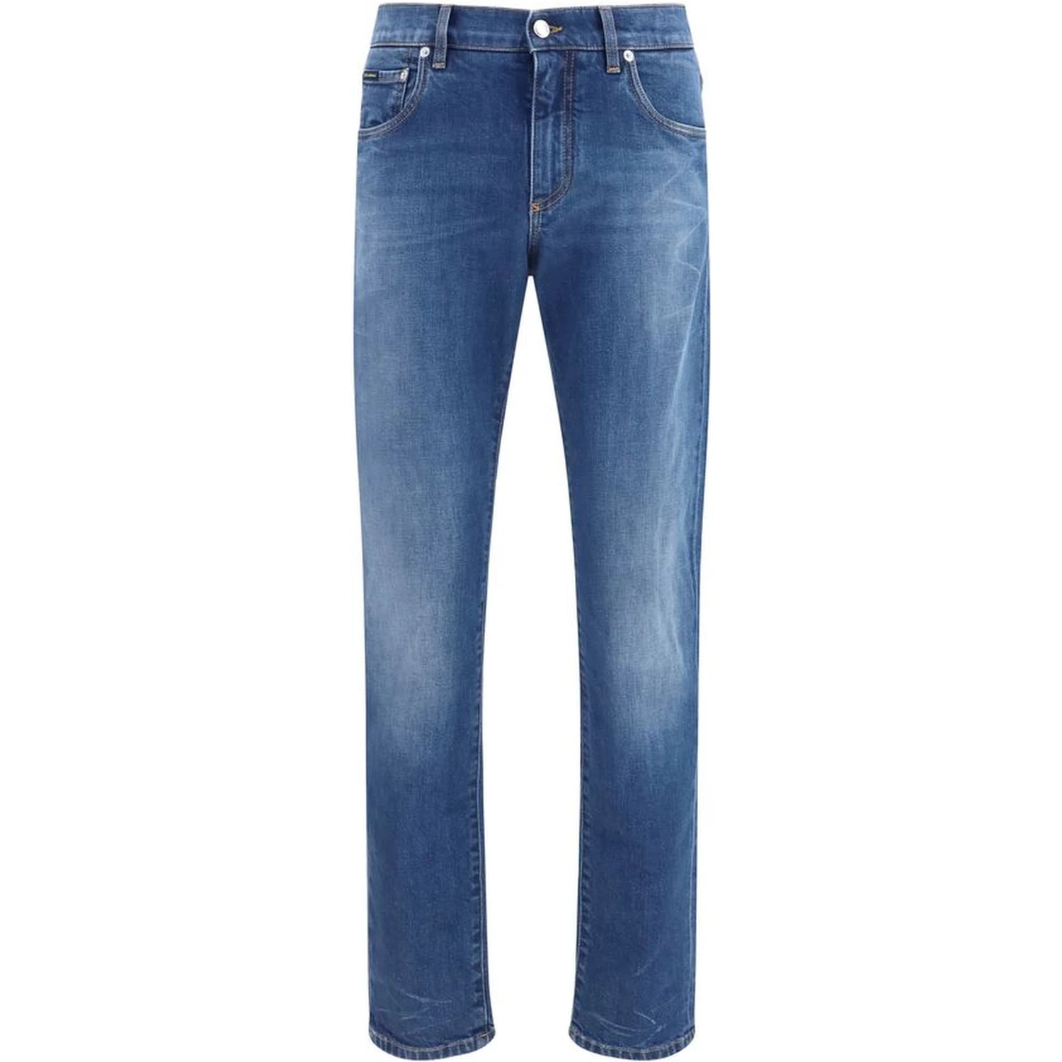 Blue Cotton Slim Fit Jeans