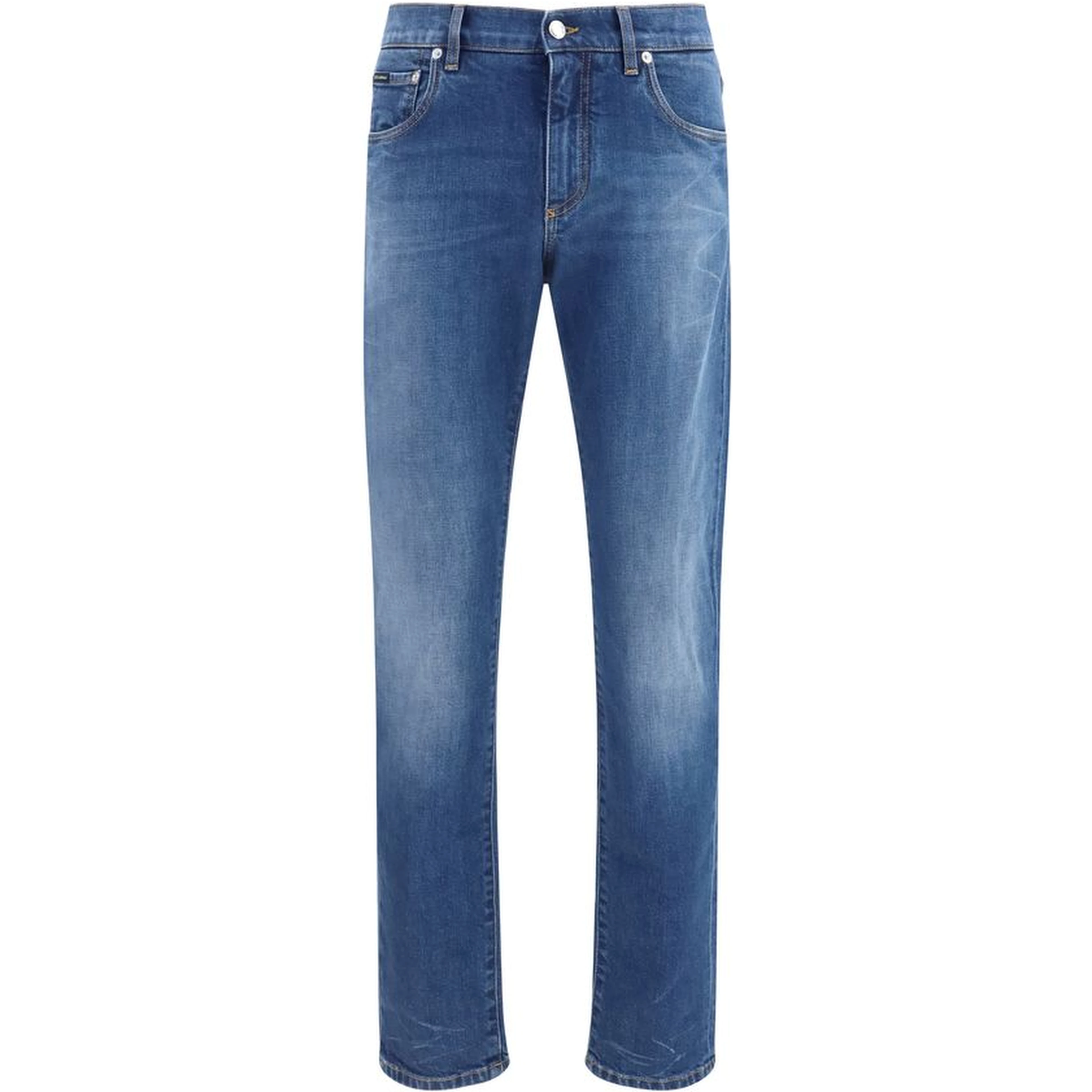 Blue Cotton Slim Fit Jeans