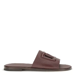 Brown Calf Leather Bos Taurus Flat Sandals
