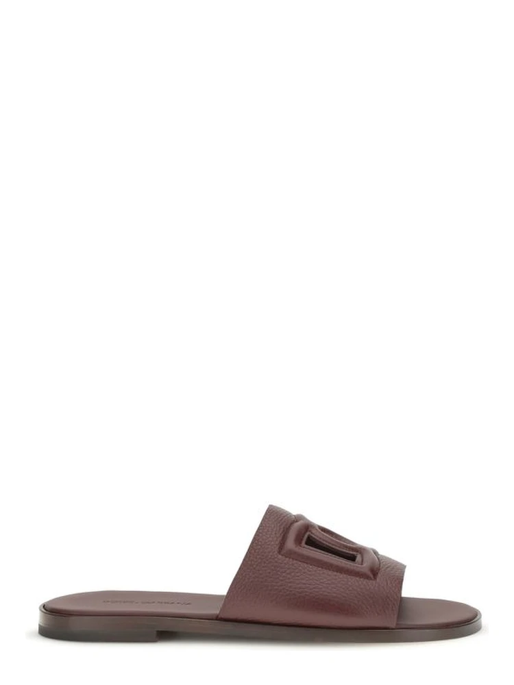 Brown Calf Leather Bos Taurus Flat Sandals