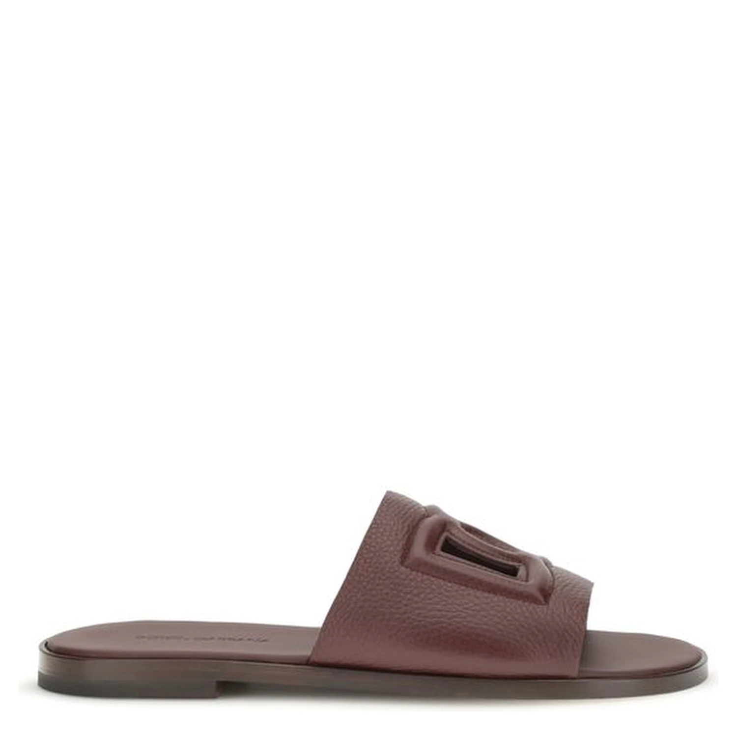 Brown Calf Leather Bos Taurus Flat Sandals