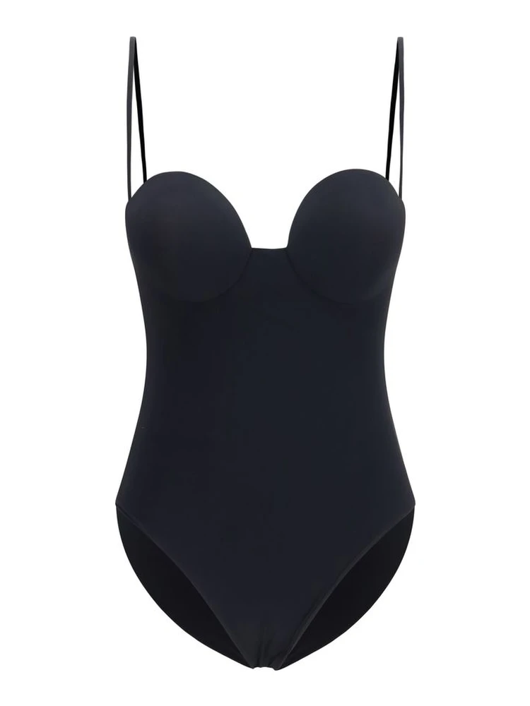 Black Polyamide One-Piece Swimsuit