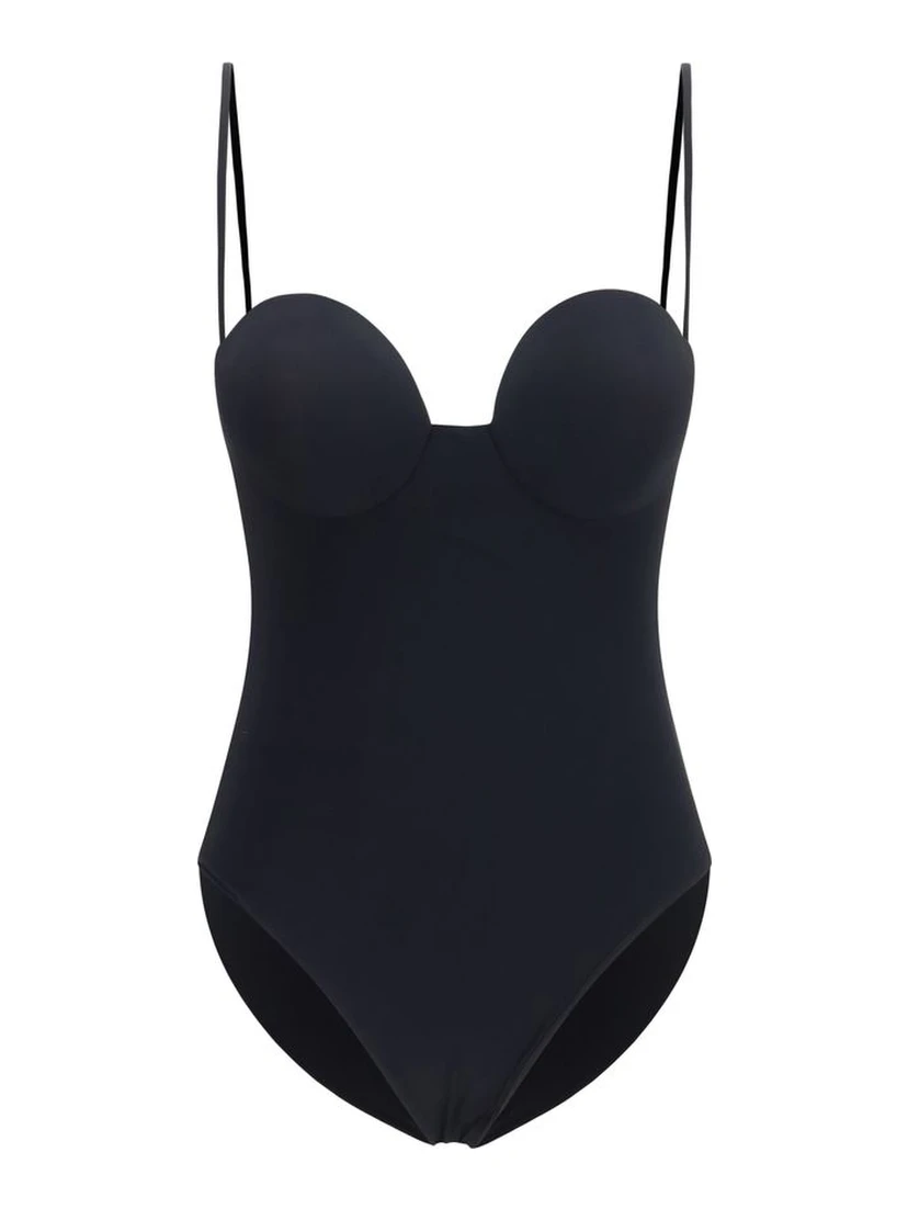 Black Polyamide One-Piece Swimsuit