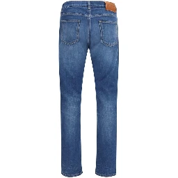 Blue Cotton Slim Fit Jeans