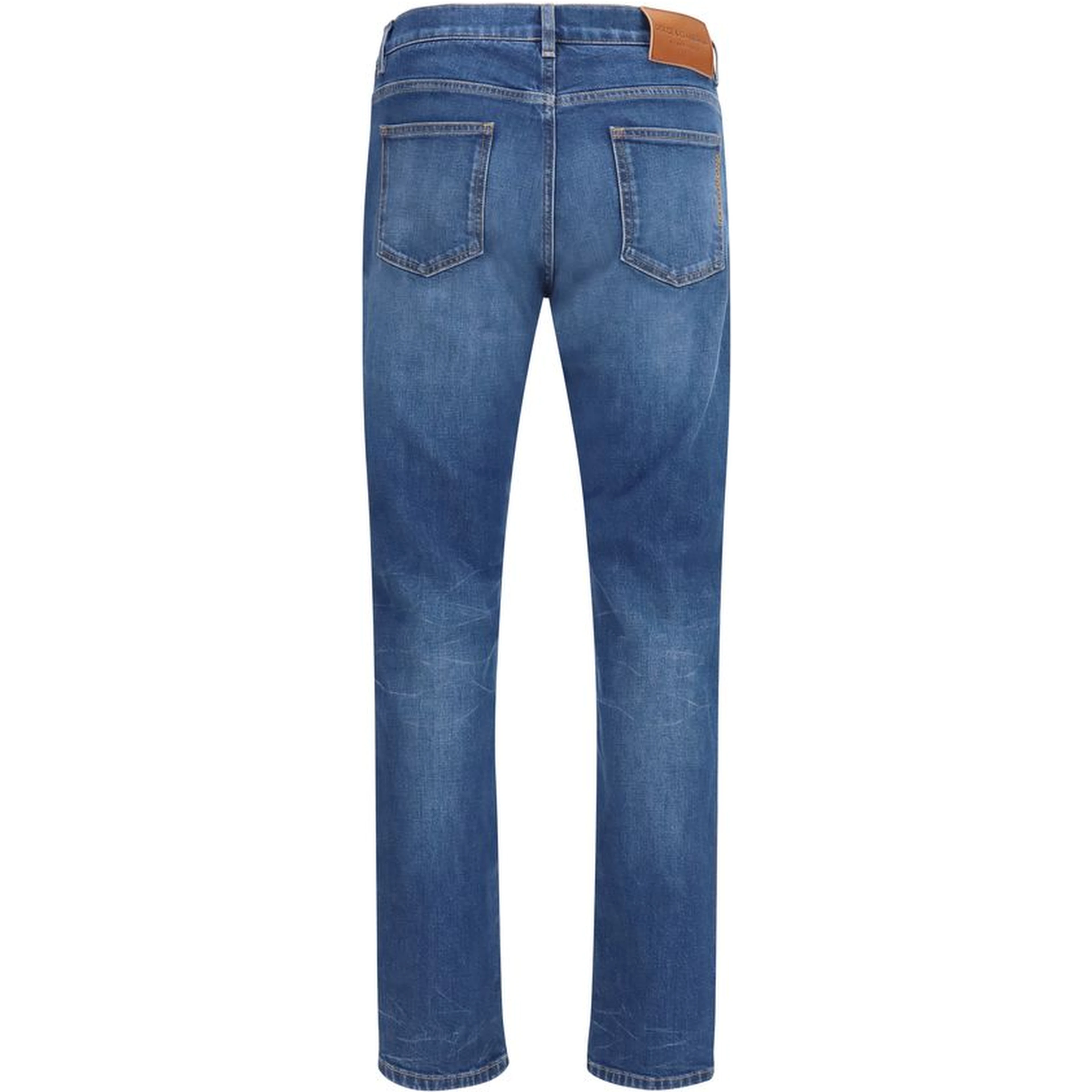 Blue Cotton Slim Fit Jeans