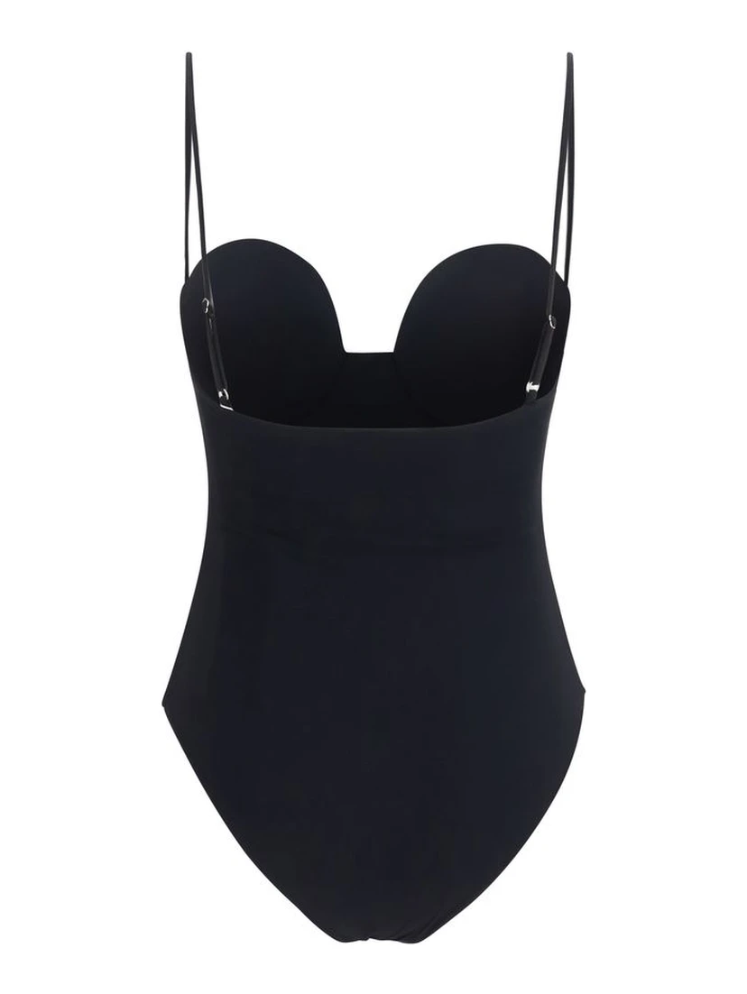 Black Polyamide One-Piece Swimsuit
