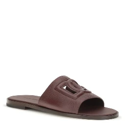 Brown Calf Leather Bos Taurus Flat Sandals