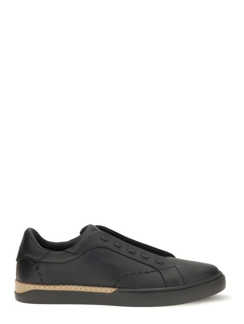 Black Calf Leather Bos Taurus Sneakers