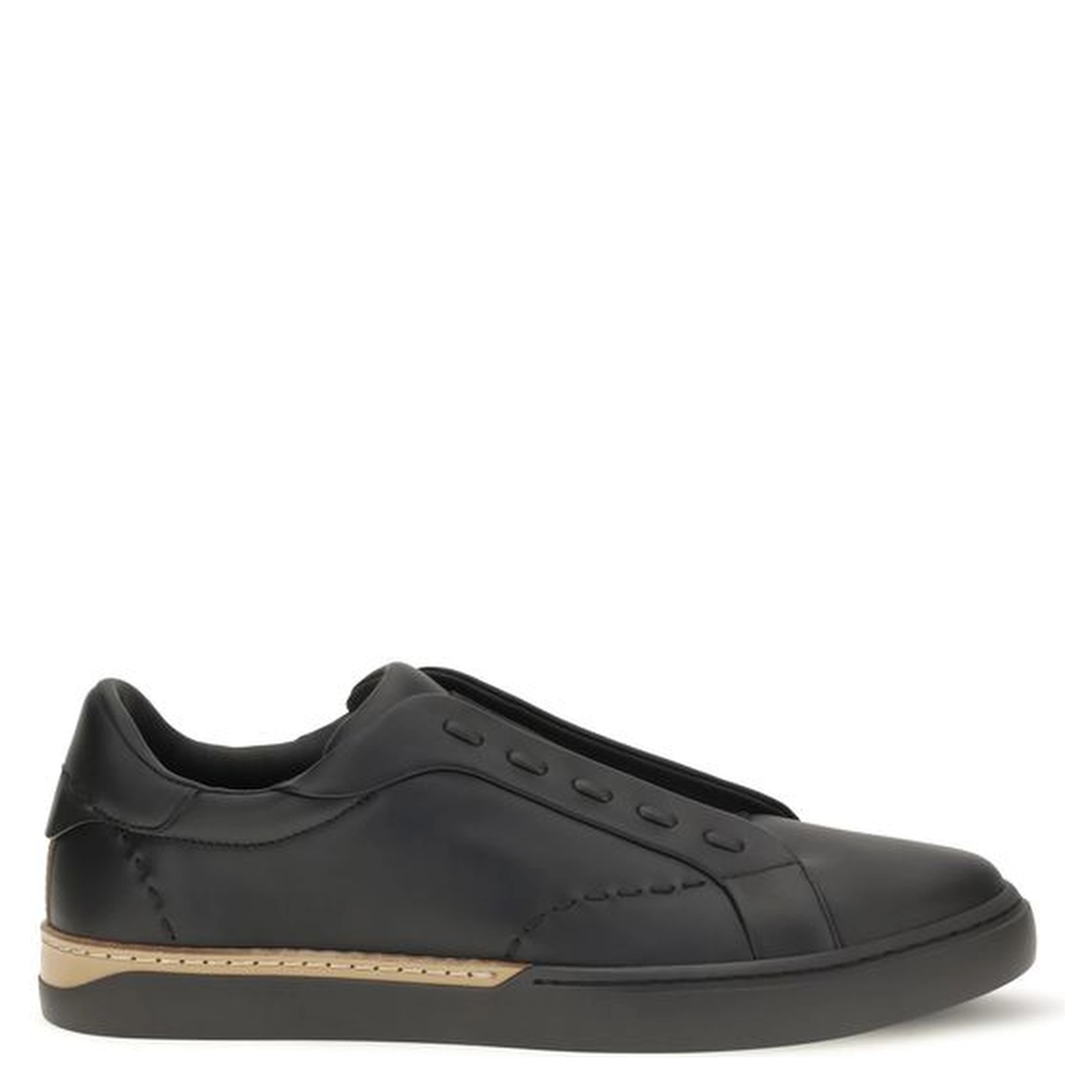 Black Calf Leather Bos Taurus Sneakers