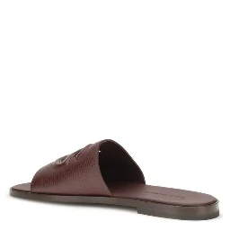 Brown Calf Leather Bos Taurus Flat Sandals