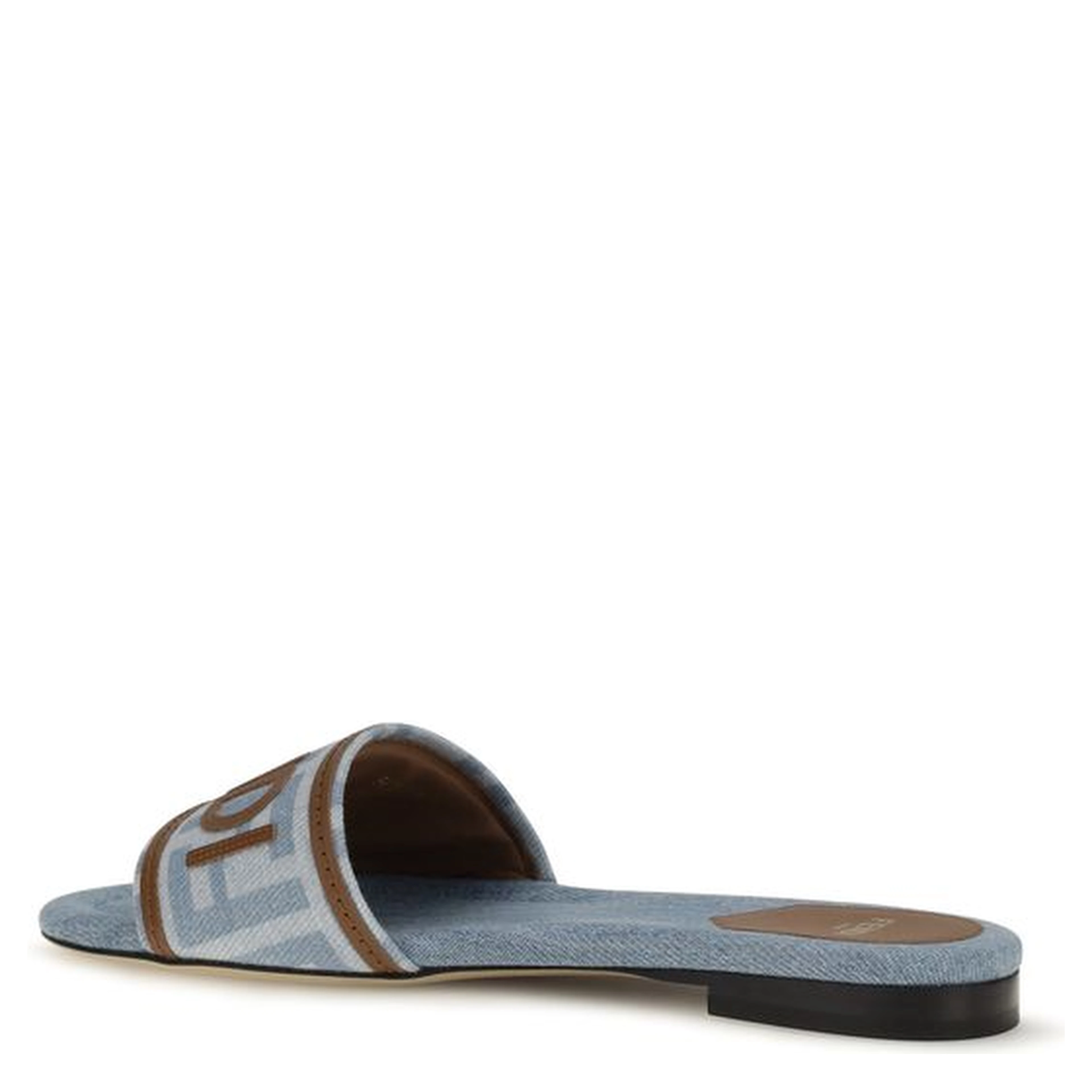 Blue Cotton Flat Sandals