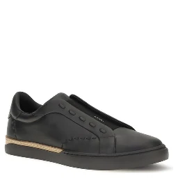 Black Calf Leather Bos Taurus Sneakers