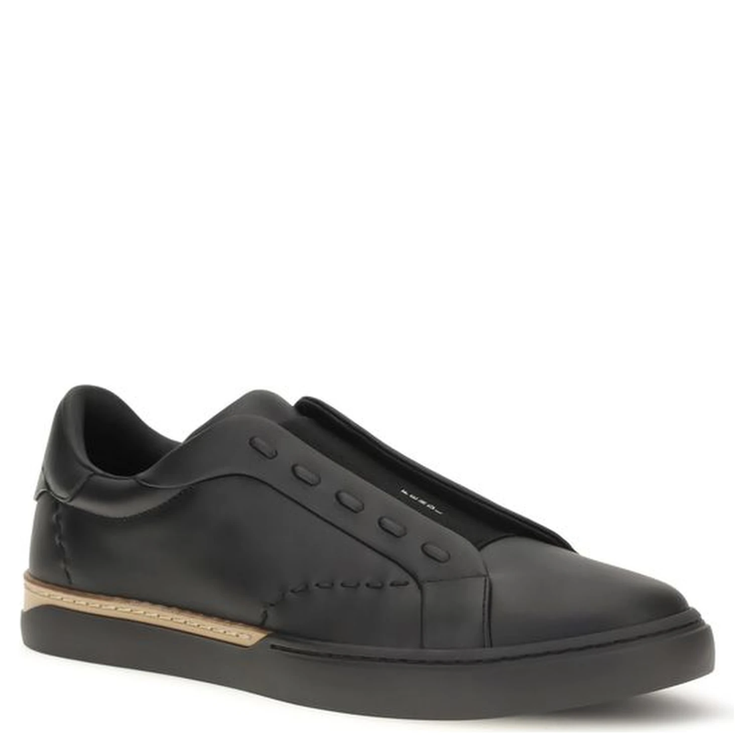 Black Calf Leather Bos Taurus Sneakers