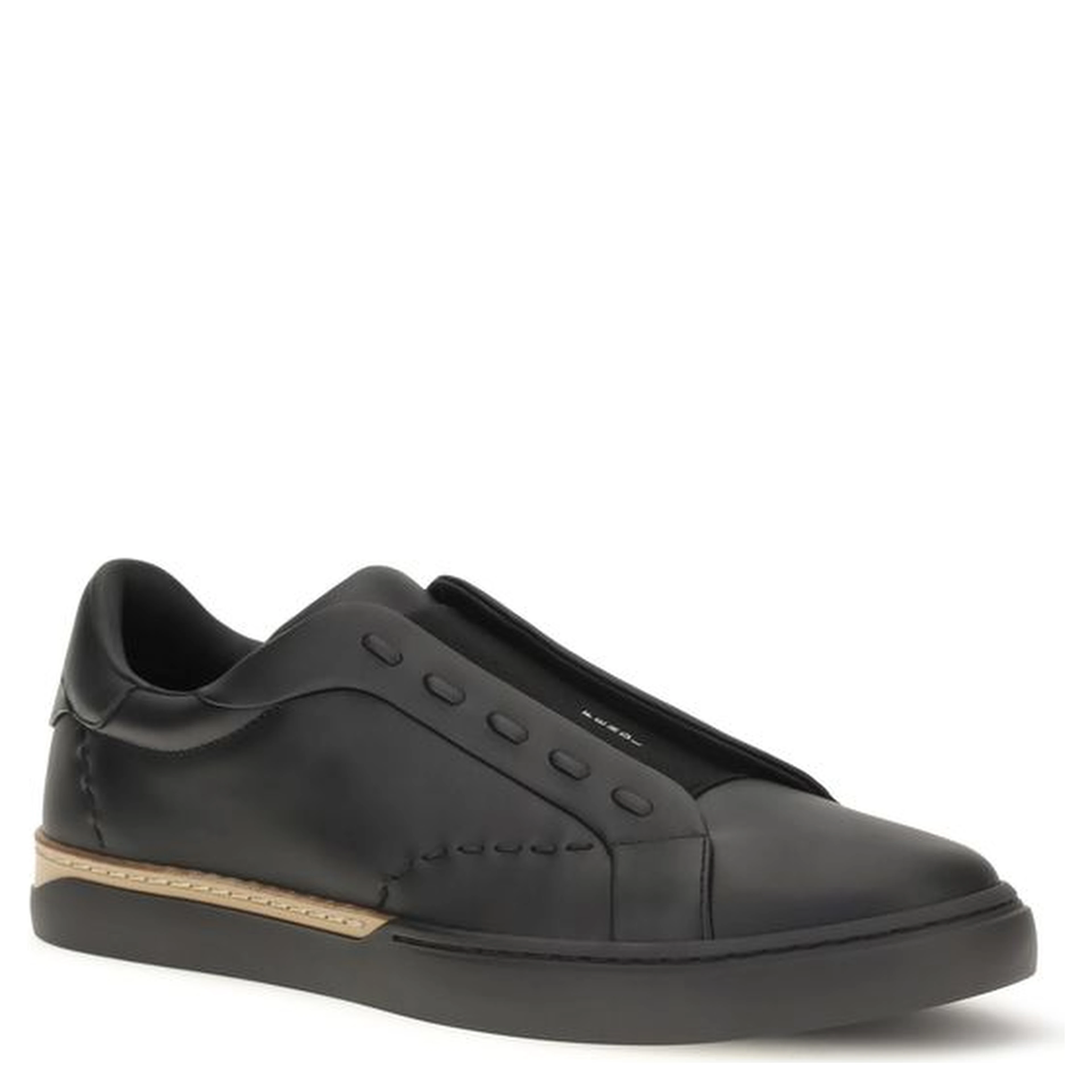 Black Calf Leather Bos Taurus Sneakers