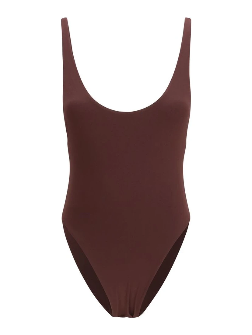 Bordeaux Polyamide One-Piece Swimsuit