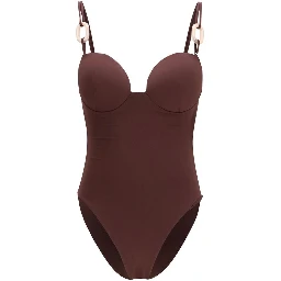 Bordeaux Nylon One-Piece Swimsuit
