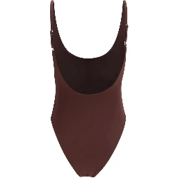 Bordeaux Polyamide One-Piece Swimsuit