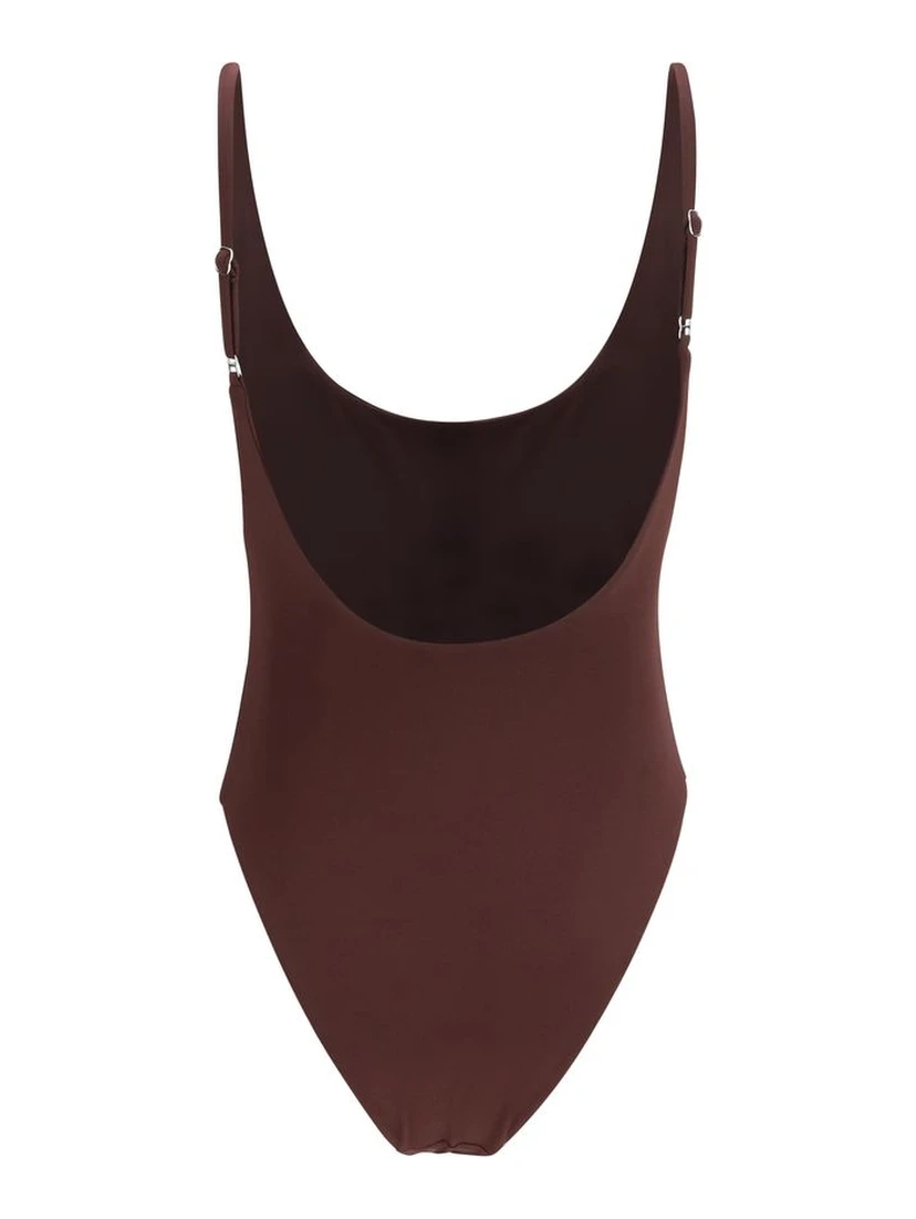 Bordeaux Polyamide One-Piece Swimsuit