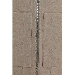 Beige Cashmere Full-Length Jacket