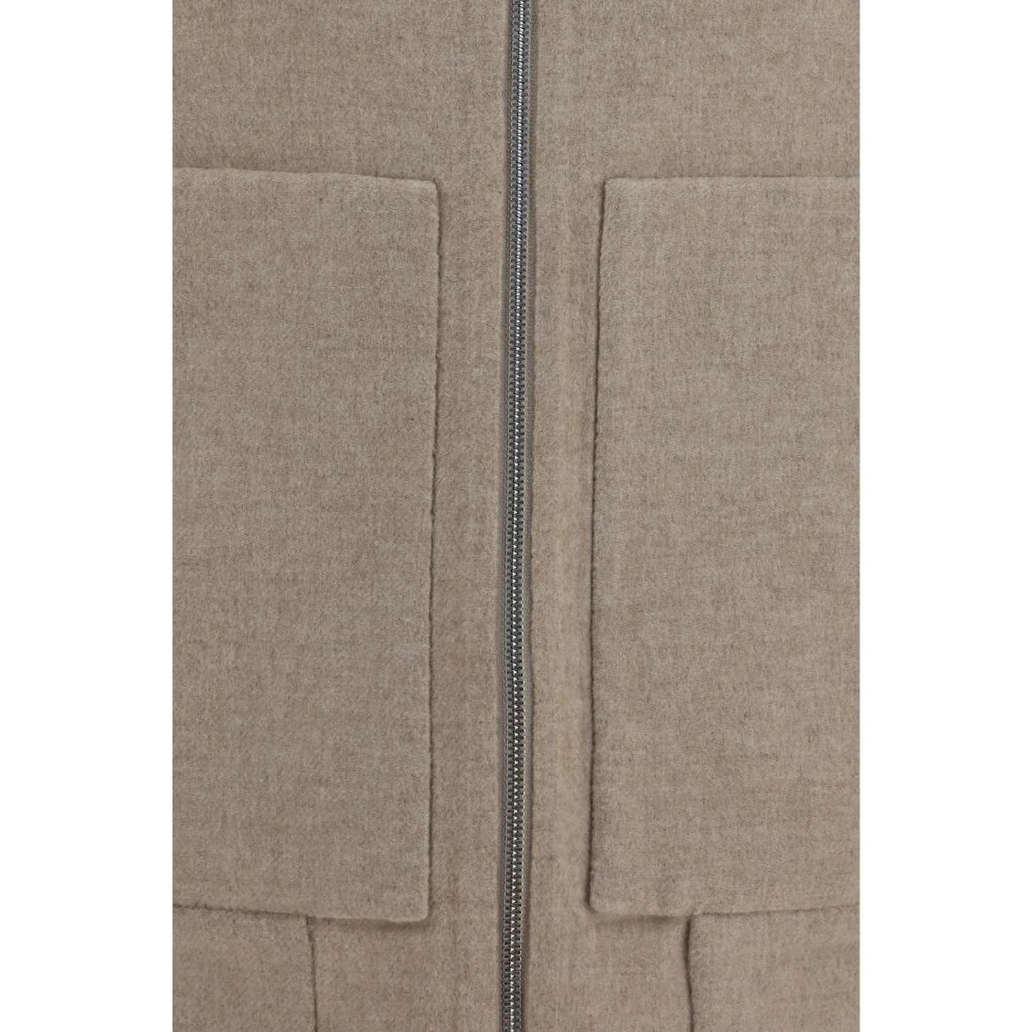 Beige Cashmere Full-Length Jacket