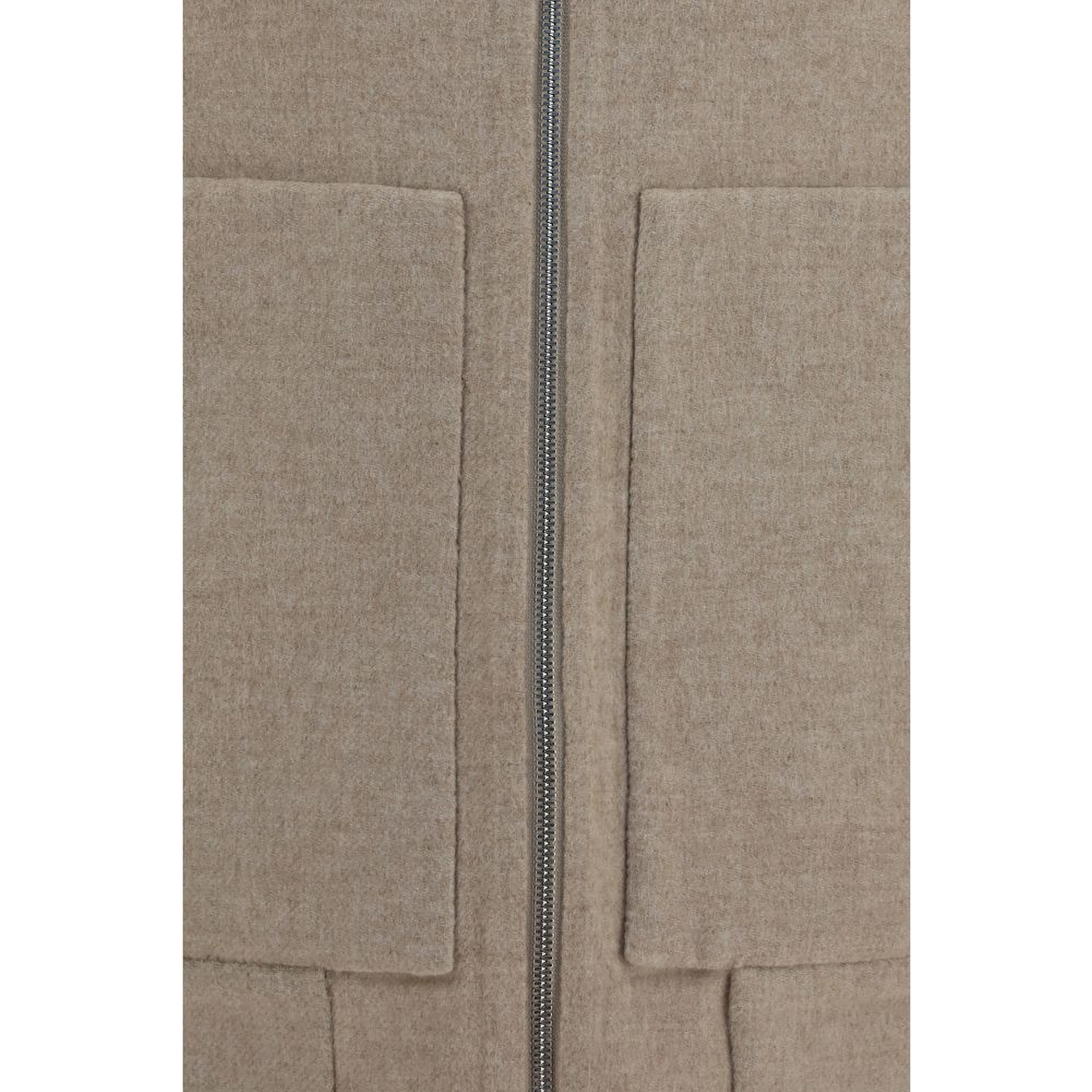 Beige Cashmere Full-Length Jacket