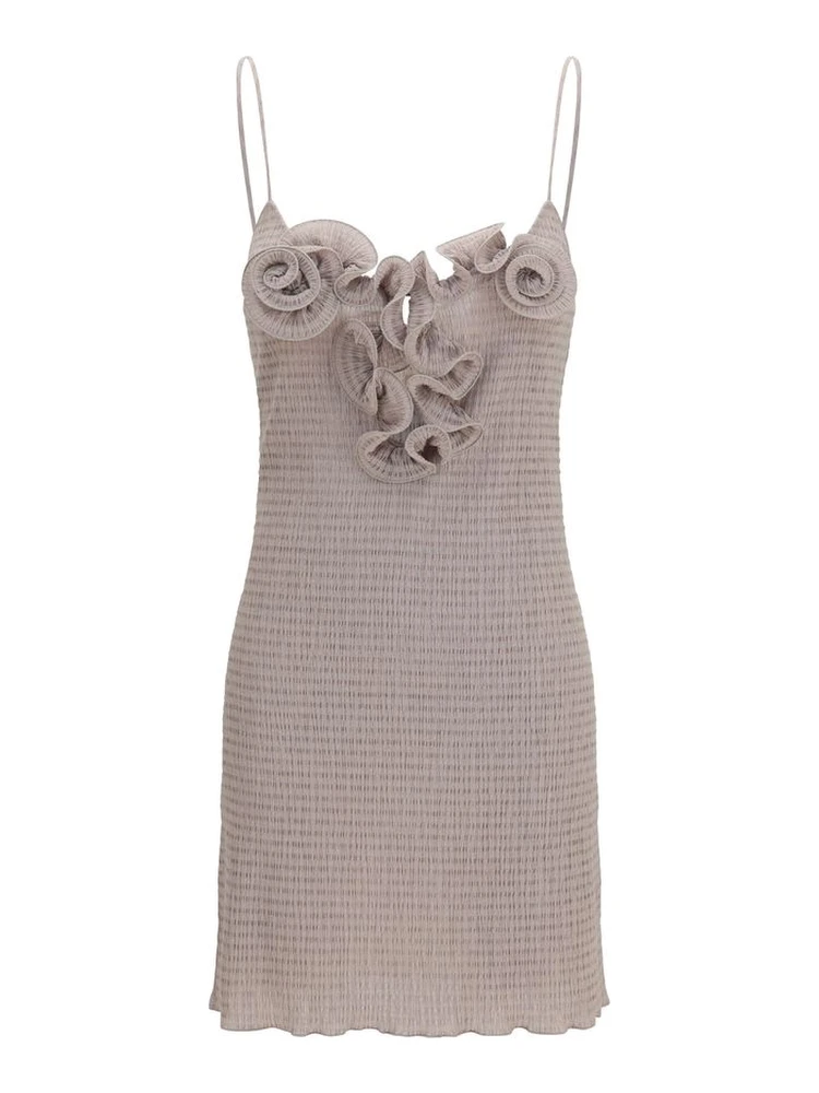 Beige Lyocell Casual Dress
