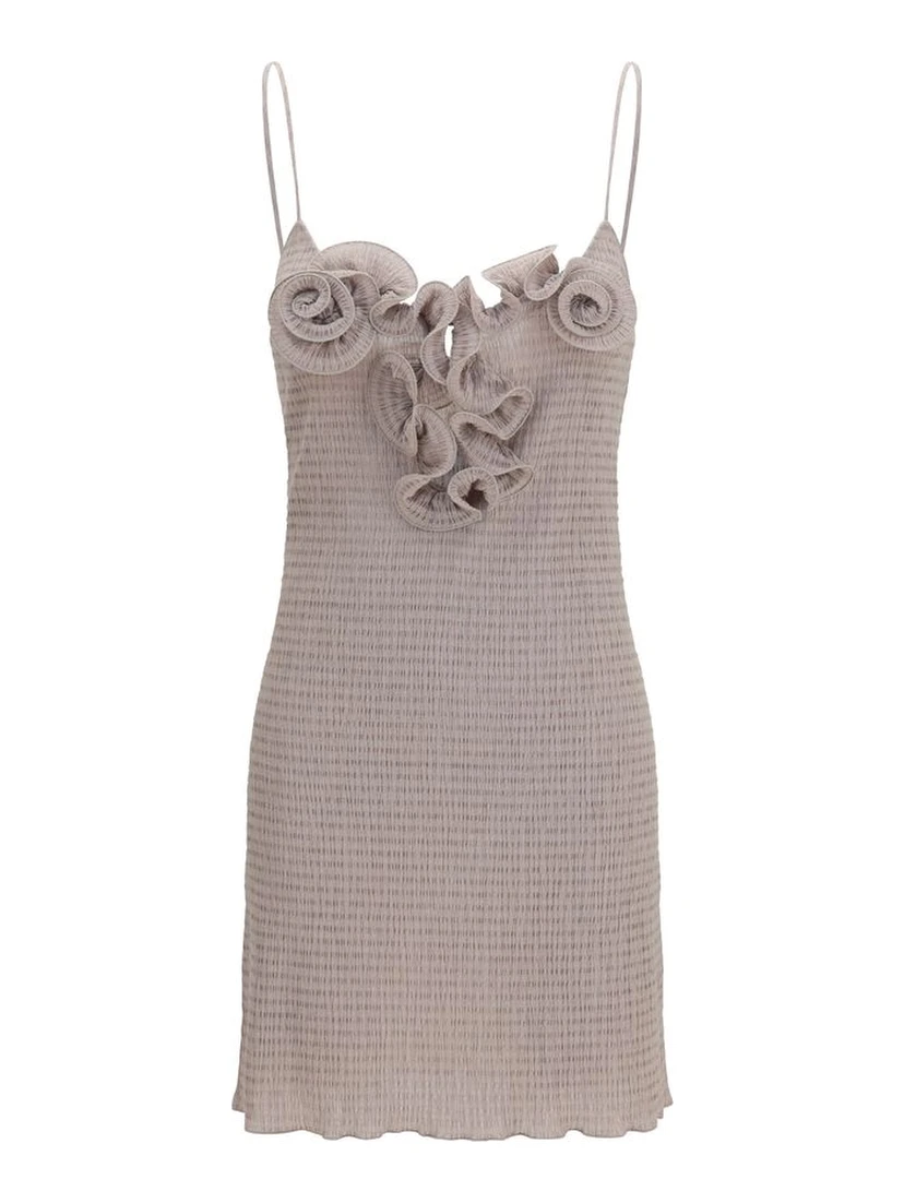 Beige Lyocell Casual Dress