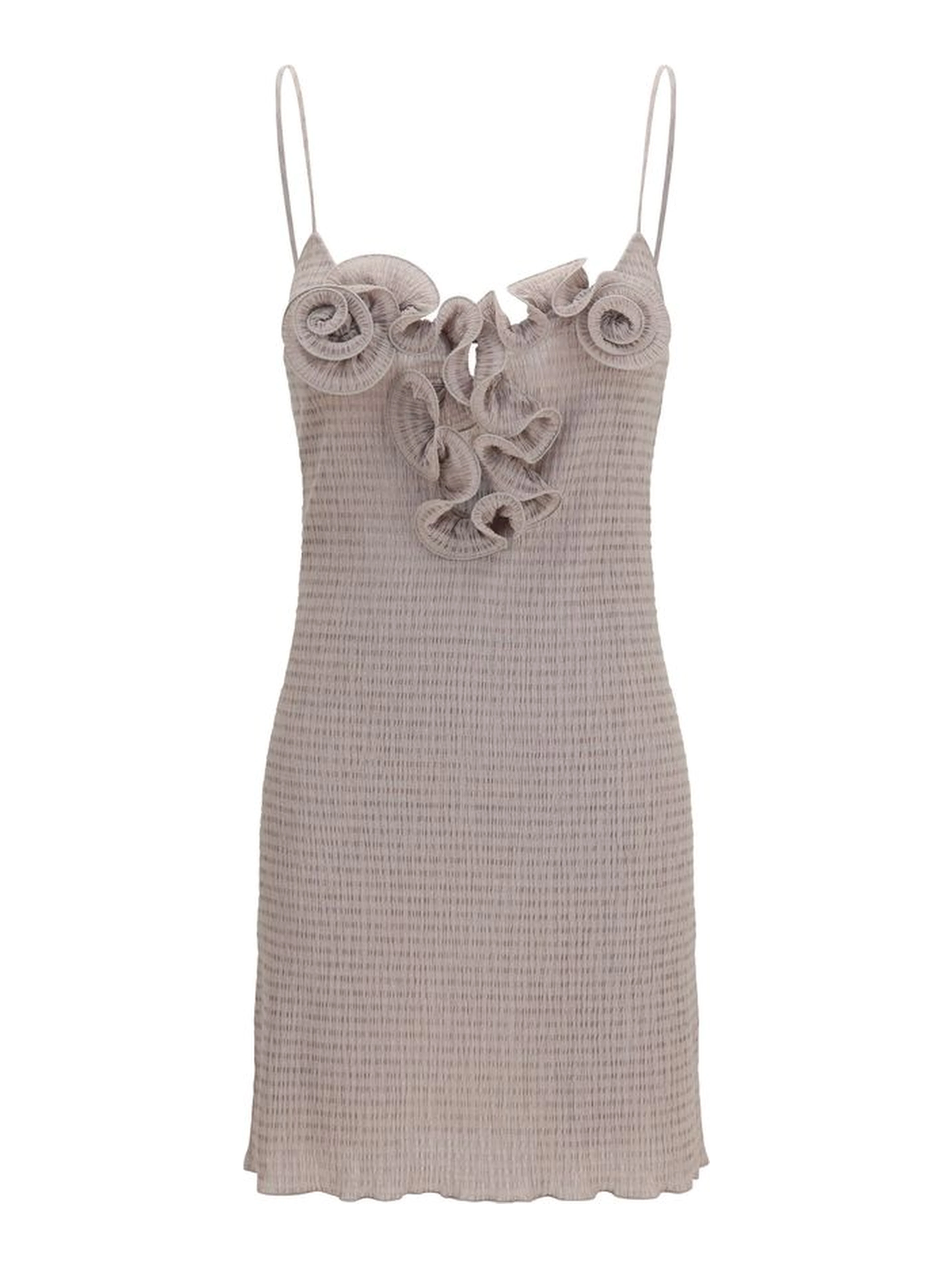 Beige Lyocell Casual Dress