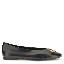 Black Calf Leather Bos Taurus Ballet Flats
