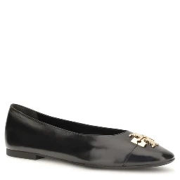 Black Calf Leather Bos Taurus Ballet Flats