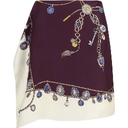 Bordeaux Silk Mini Skirt