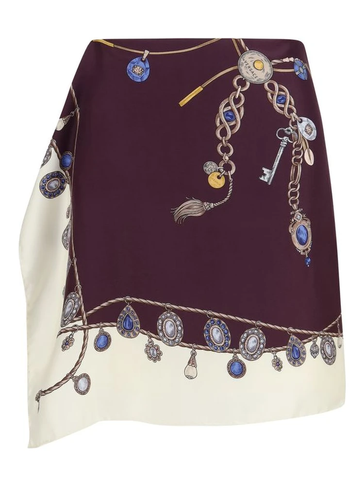 Bordeaux Silk Mini Skirt