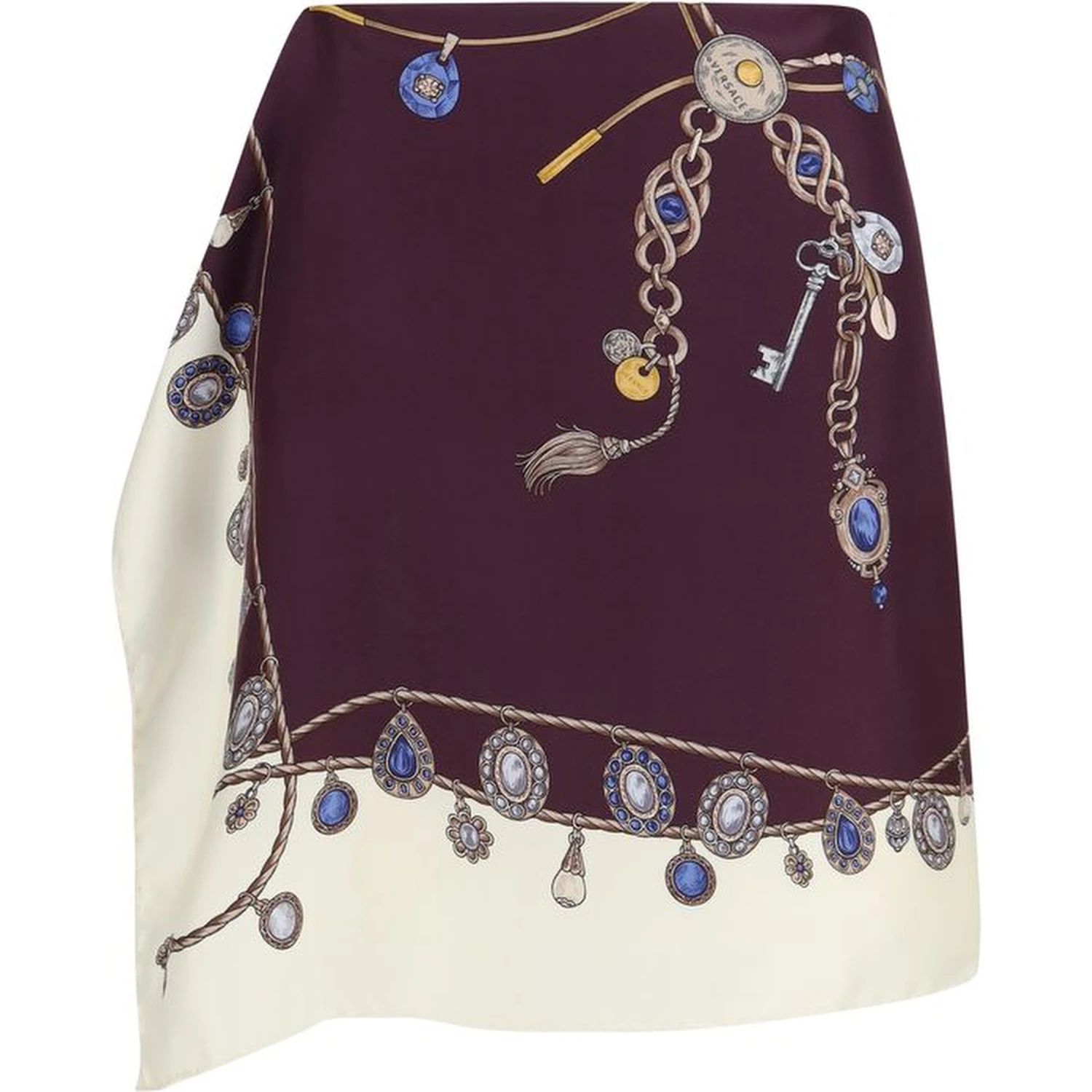 Bordeaux Silk Mini Skirt