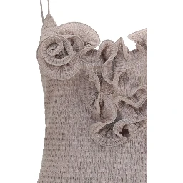 Beige Lyocell Casual Dress