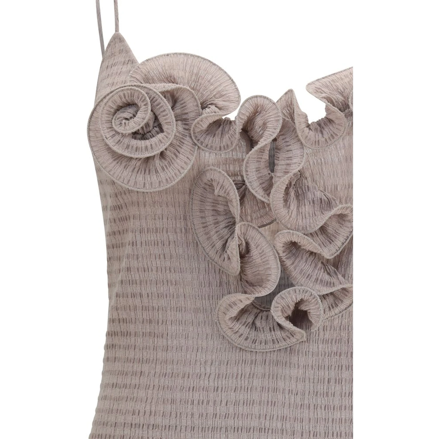 Beige Lyocell Casual Dress
