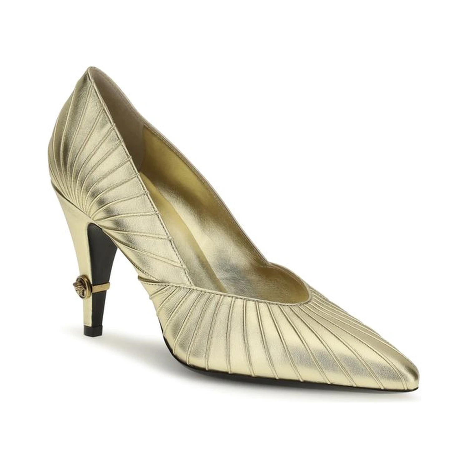 Gold Calf Leather Bos Taurus High Heel Pumps