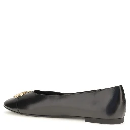 Black Calf Leather Bos Taurus Ballet Flats