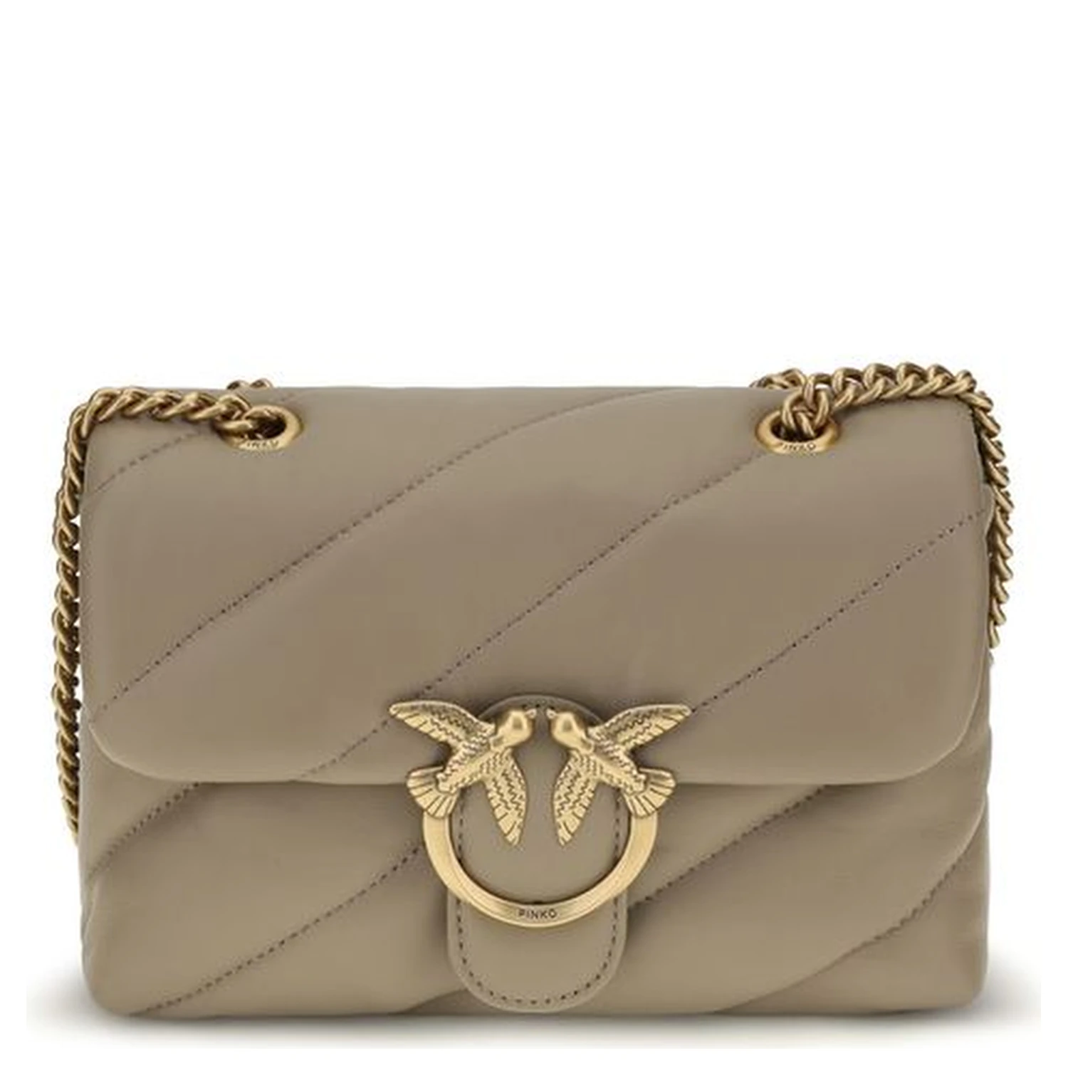 Beige Calf Leather Bos Taurus Shoulder Bag