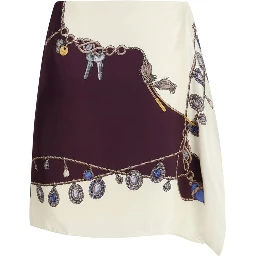 Bordeaux Silk Mini Skirt