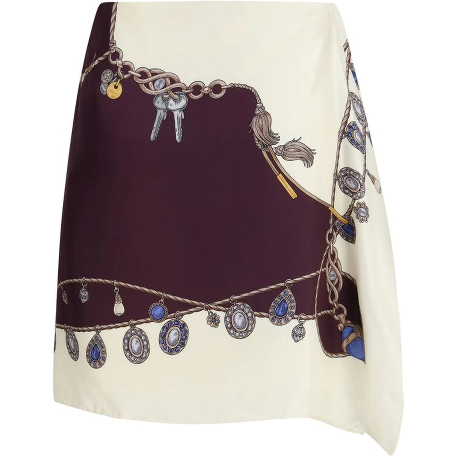 Bordeaux Silk Mini Skirt