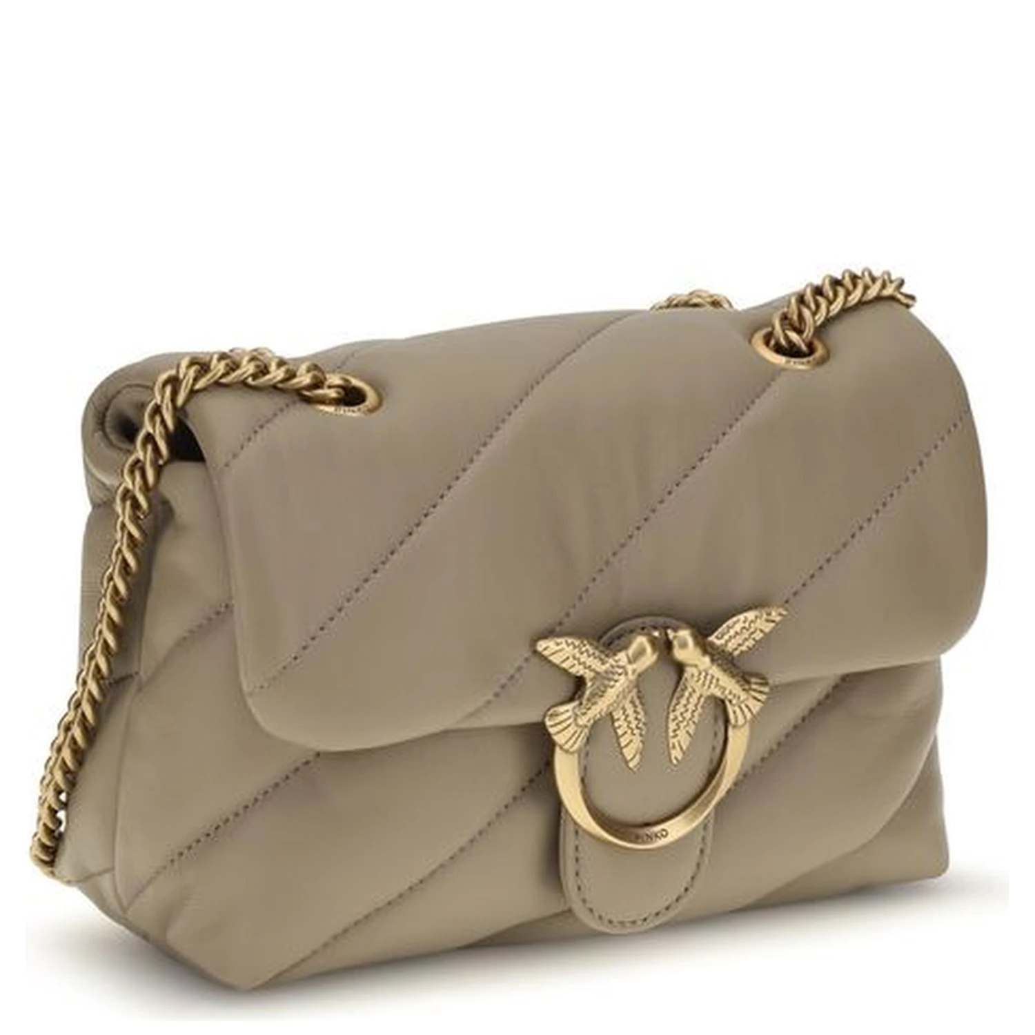 Beige Calf Leather Bos Taurus Shoulder Bag