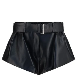 Black Lambskin Bermuda Shorts
