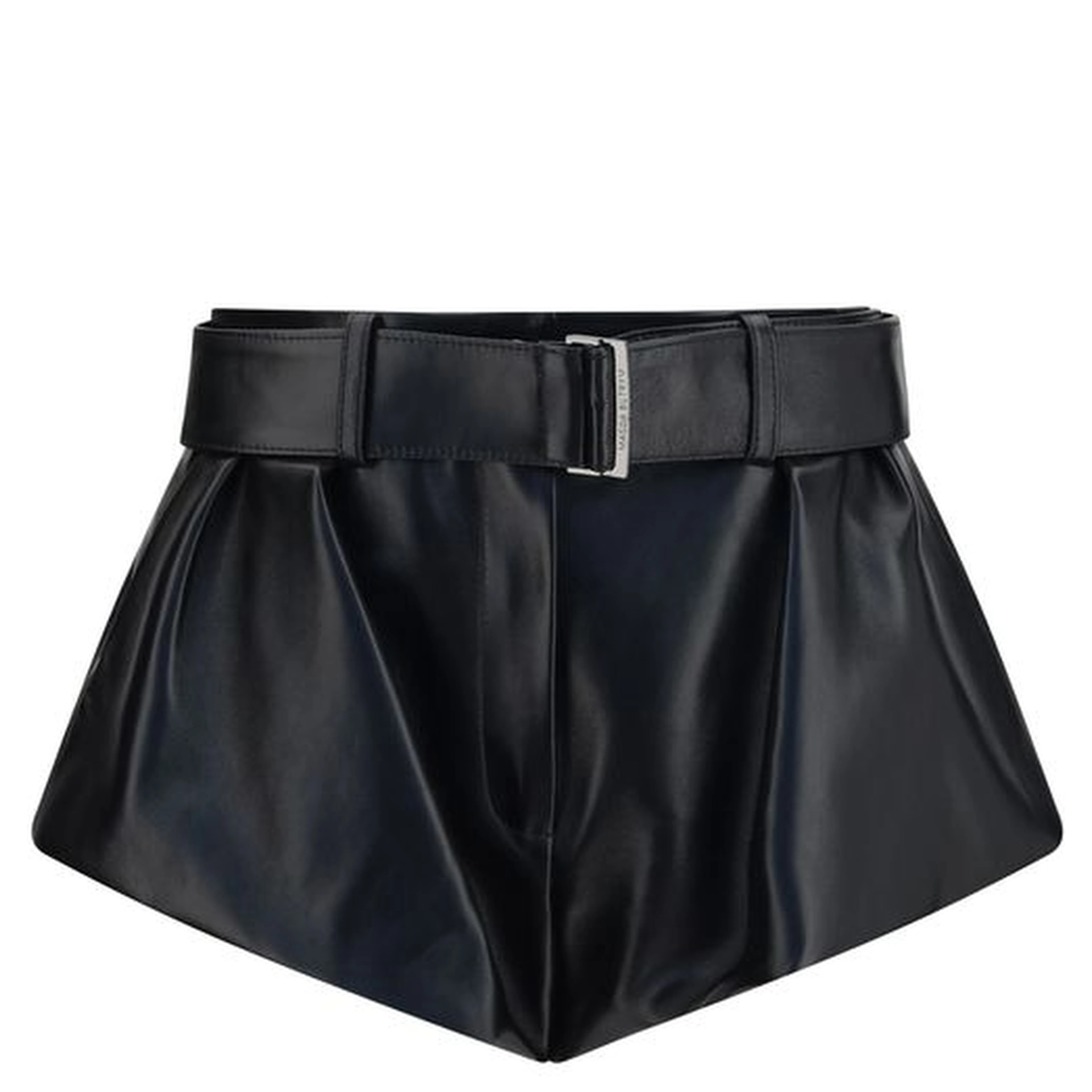 Black Lambskin Bermuda Shorts