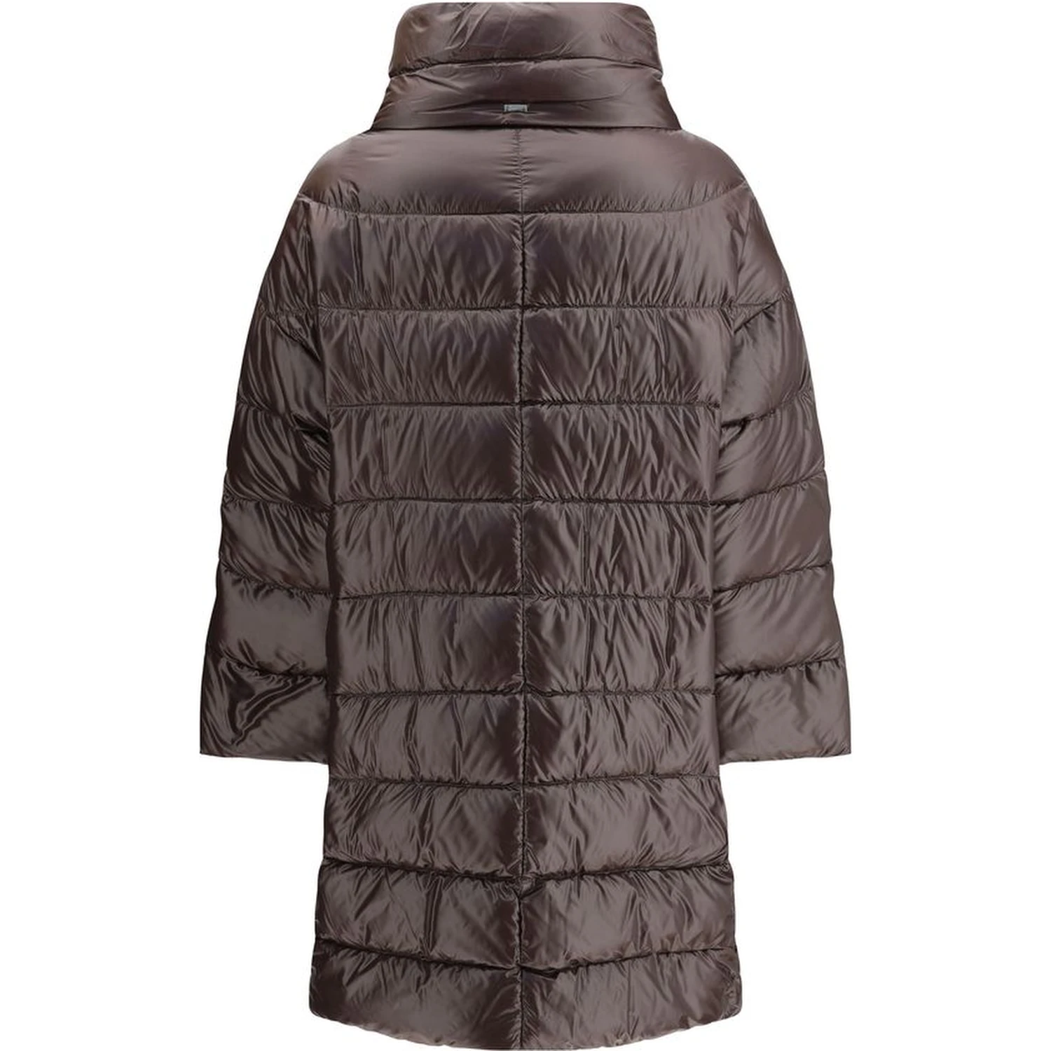 Brown Polyester Full-Length Jacket