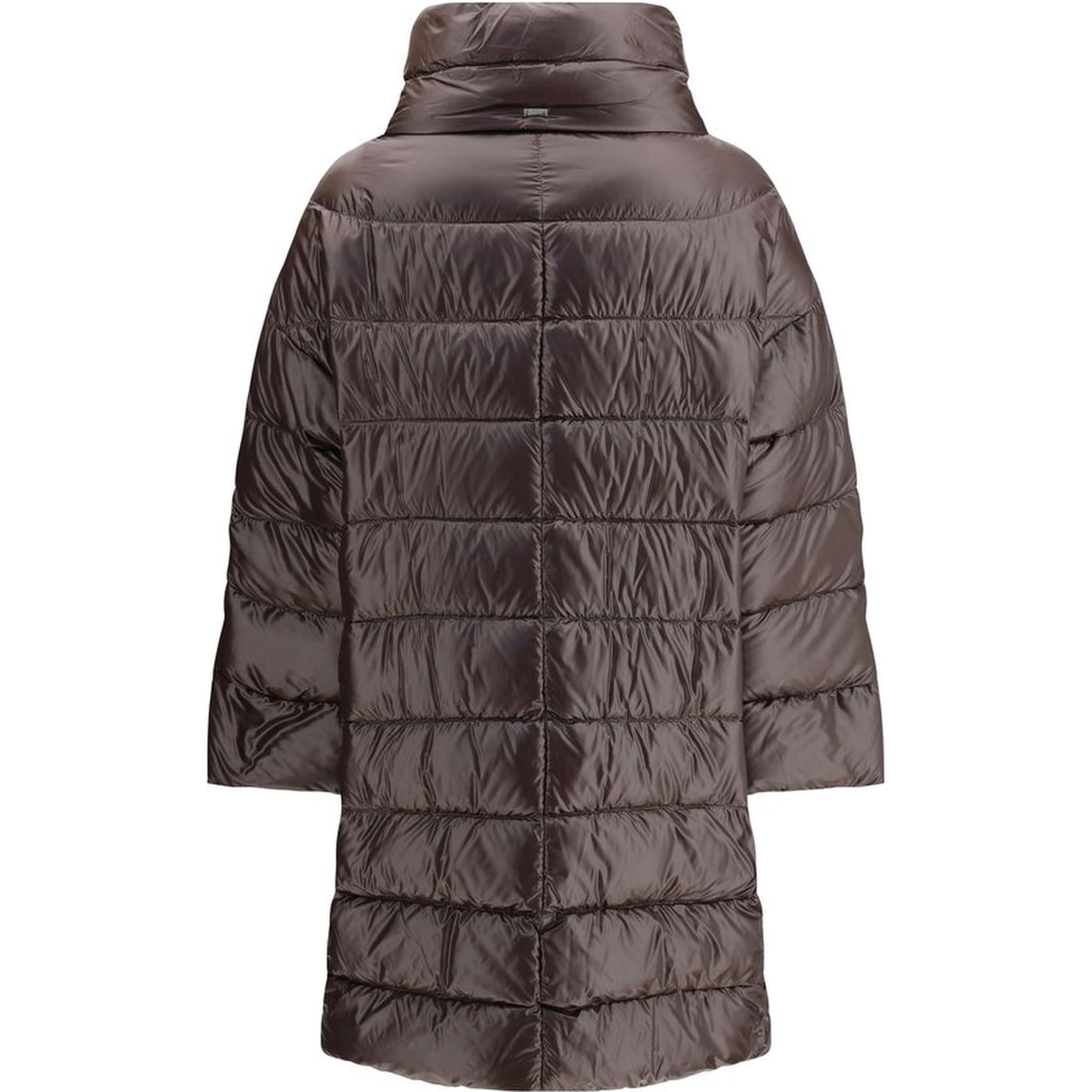 Brown Polyester Full-Length Jacket